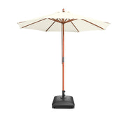 TheLAShop 9ft 8-Rib Wood Umbrella with Stand for Patio Outdoor, Ivory Image