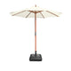 TheLAShop 9ft 8-Rib Wood Umbrella with Stand for Patio Outdoor, Ivory Image