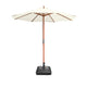 TheLAShop 9ft 8-Rib Wood Umbrella with Stand for Patio Outdoor, Ivory Image