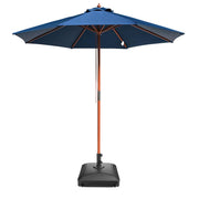 TheLAShop 9ft 8-Rib Wood Umbrella with Stand for Patio Outdoor, Navy Image