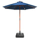TheLAShop 9ft 8-Rib Wood Umbrella with Stand for Patio Outdoor, Navy Image