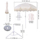 TheLAShop 6ft Fringe Beach Umbrella with Stand Image