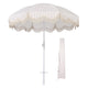 TheLAShop 6ft Outdoor Beach Umbrella Tilt with Fringe Sand Anchor, Purple Stripe Image