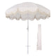 TheLAShop 6ft Outdoor Beach Umbrella Tilt with Fringe Sand Anchor, Purple Stripe Image