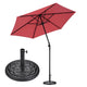TheLAShop 7.5' 6-Rib Tilt Patio Umbrella Outdoor Umbrella Crank Lift, Red with Base Image