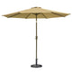 TheLAShop 9 ft 8-Rib Outdoor Patio Tilt Umbrella 200 gsm Canopy, Khaki with Base Image