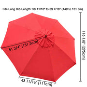 TheLAShop 10ft 8-Rib Patio Market Umbrella Replacement Canopy