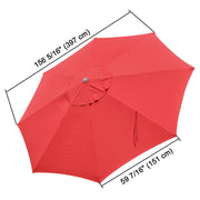 TheLAShop 13ft 8-Rib Patio Market Umbrella Replacement Canopy, Red Image