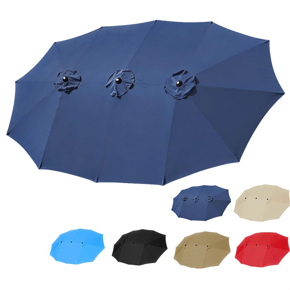 TheLAShop 15'x9' 12-Rib Patio Rectangular Umbrella Replacement Canopy TheLAShop 15'x9' 12-Rib Patio Rectangular Umbrella Replacement Canopy