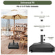TheLAShop 9ft 8-Rib Wood Umbrella with Stand for Patio Outdoor Image
