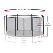 TheLAShop 15 foot Trampoline Net and Pole - 8-pole included Image
