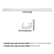 TheLAShop 3ft Clear Plastic U-Channels (11/16") Mounting 5ct. 18x8mm Image