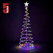 TheLAShop 5ft LED Lighted Spiral Christmas Tree Battery Operated, RGBY, 5ct/pk Image