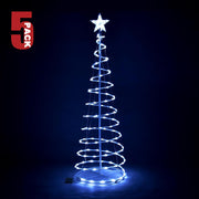 TheLAShop 5ft LED Lighted Spiral Christmas Tree Battery Operated, Cool White, 5ct/pk Image
