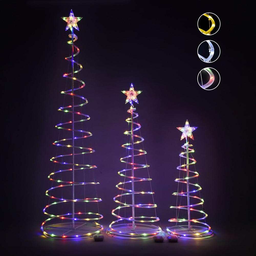 The Holiday Aisle®3 Packs LED RGB Spiral Christmas Tree with Remote Control