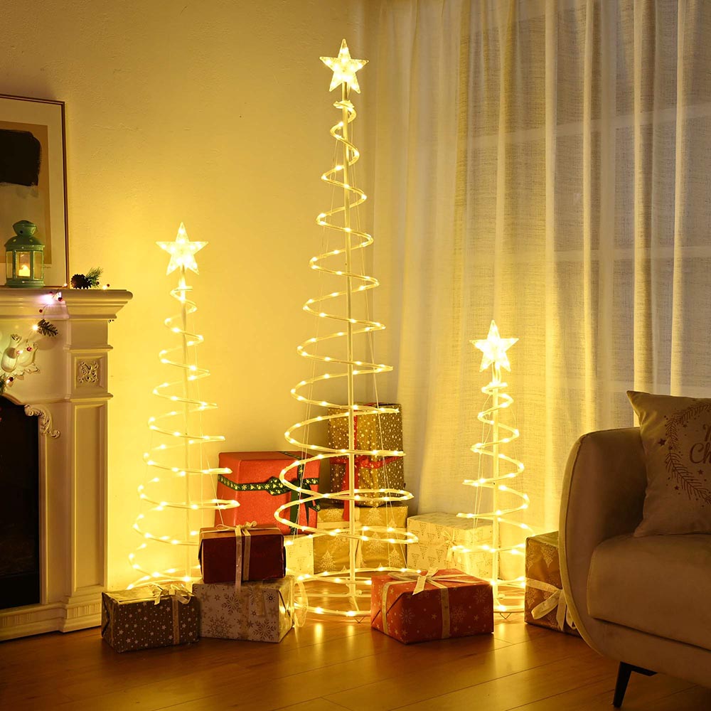 TheLAShop Christmas Tree Light with Pole & Star 9 Strings