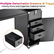 TheLAShop Rolling Makeup Station Hair Nail Workstation Drawers Image