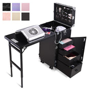 TheLAShop Rolling Makeup Station Hair Nail Workstation Drawers Image