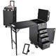 TheLAShop Rolling Makeup Station Hair Nail Workstation Drawers, Black Image