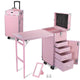 TheLAShop Rolling Makeup Station Hair Nail Workstation Drawers, Pink Image