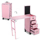 TheLAShop Rolling Makeup Station with Slide Drawers Detachable Pink Image