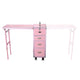 TheLAShop Rolling Makeup Station with Slide Drawers Detachable Pink Image