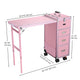 TheLAShop Rolling Makeup Station with Slide Drawers Detachable Pink Image