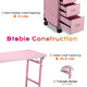 TheLAShop Rolling Makeup Station with Slide Drawers Detachable Pink Image