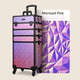 TheLAShop Pro 4in1 Rolling Makeup Case Cosmetic Trolley w/ Key Lock, Mermaid Pink Image