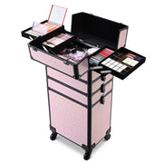 TheLAShop Art Deco Rolling Cosmetology Makeup Artist Case with 4-Section Image