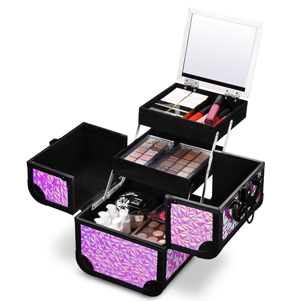 TheLAShop Makeup Train Case with Mirror - Mermaid, Rococo, CoyoteButte