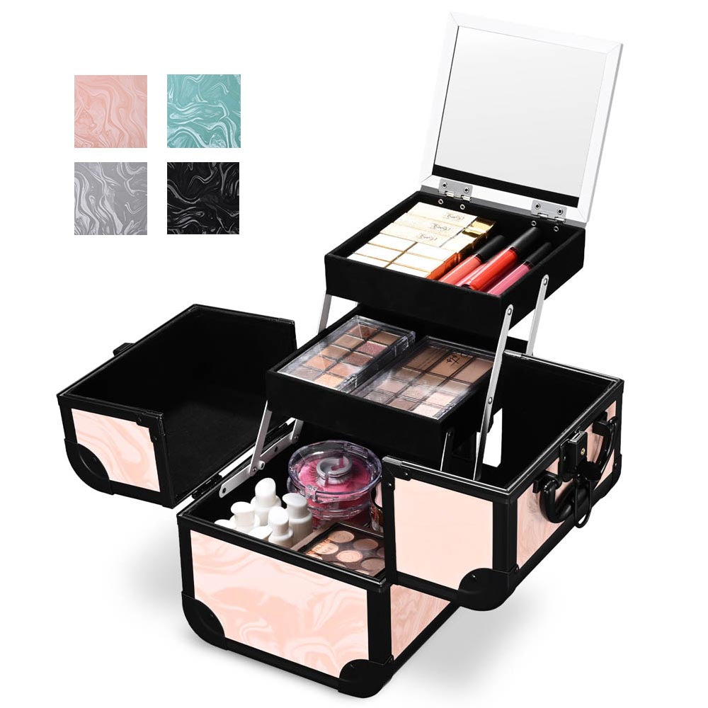 TheLAShop Makeup Case with Mirror Extendable Tray CoyoteButtes