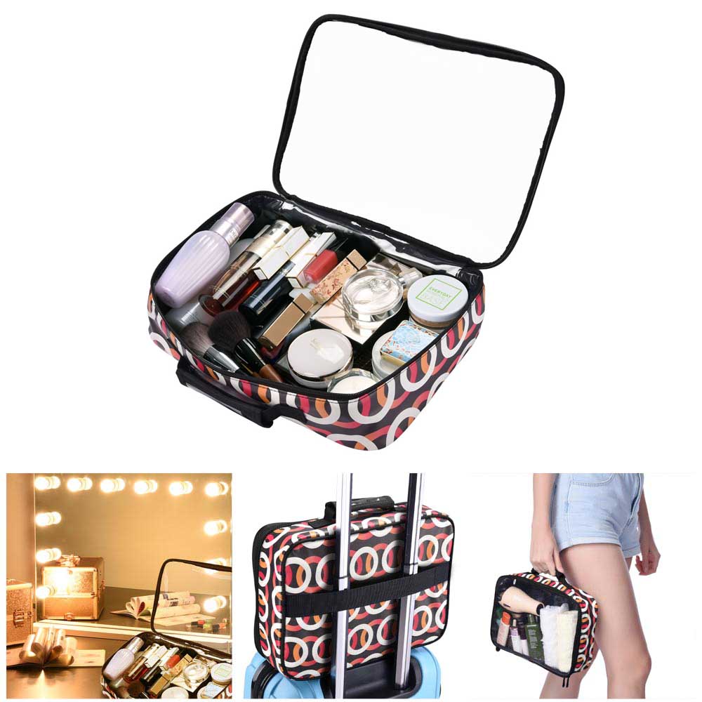 TheLAShop Cosmetic Makeup Bag Portable Clear Bag 14x10x3