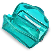 TheLAShop Waterproof Makeup Bag Organizer Glitter Brush Holder, Peacock Blue Image