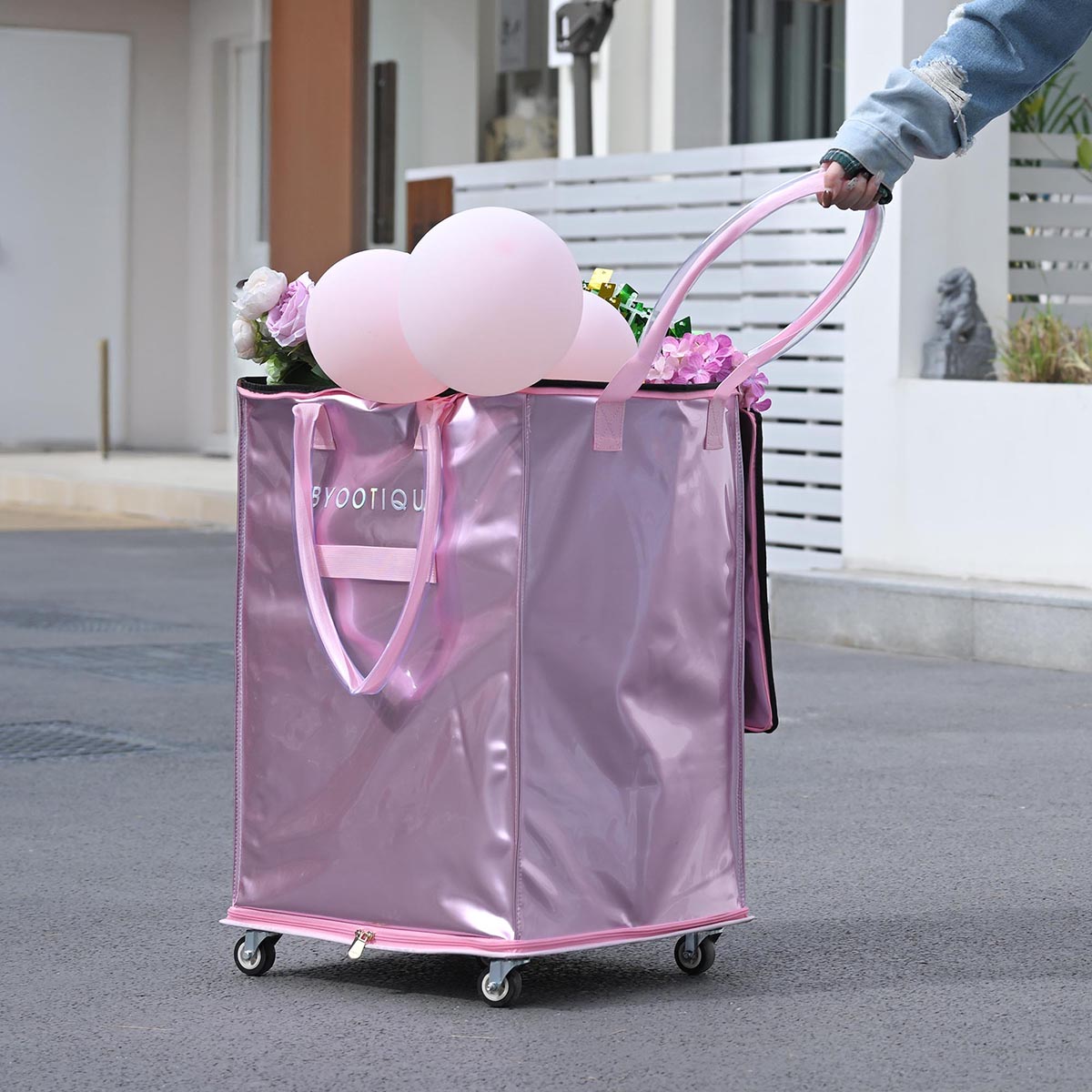 TheLAShop Large Rolling Tote Bag for Event Planner, Teacher, Artist