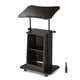 TheLAShop Rolling Laptop Desk with Storage Cart Adjustable Height, Black Image