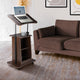 TheLAShop Rolling Laptop Desk with Storage Cart Adjustable Height Image