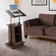 TheLAShop Rolling Laptop Desk with Storage Cart Adjustable Height Image