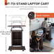 TheLAShop Rolling Laptop Desk with Storage Cart Adjustable Height Image
