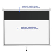 TheLAShop 72" Projector Screen Manual Pull Down 16:9 (63"x35") Image