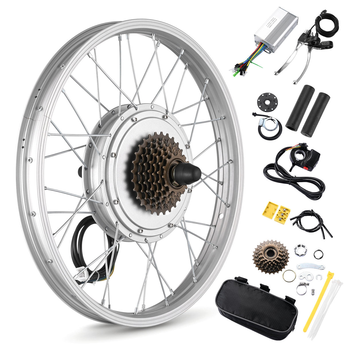 electric bicycle motor rear wheel TheLAShop 36v 750W 20in Rear Wheel Electric Bicycle E-Bike Motor Kit