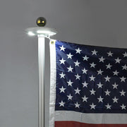 TheLAShop 25ft Sectional Flagpole Kit with Light Solar Powered