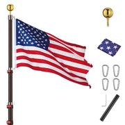 TheLAShop Telescoping Flagpole Kit with Ball Finial(20ft,25ft,30ft Options), 20ft Black Image