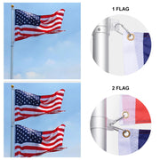 TheLAShop Telescoping Flagpole Kit with Ball Finial(20ft,25ft,30ft Options) Image