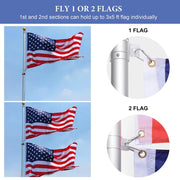 TheLAShop Telescoping Flagpole with Tire Mount (20ft,25ft,30ft Options)