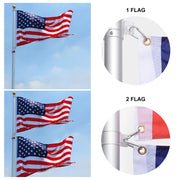 TheLAShop Telescoping Flagpole Kit with Light Solar Powered (20ft,25ft,30ft Options) Image