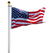 TheLAShop Aluminum Sectional Flagpole Kit with US Flag (20ft,25ft,30ft Options), 20ft Silver Image