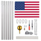 TheLAShop Aluminum Sectional Flagpole Kit with US Flag (20ft,25ft,30ft Options) Image