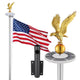 TheLAShop Aluminum Flagpole with Light & Dock Mount, Deluxe Eagle Topper, 20ft 16Gauge Image