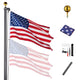 TheLAShop Aluminum Sectional Flagpole Kit with US Flag (20ft,25ft,30ft Options), 30ft Black Image
